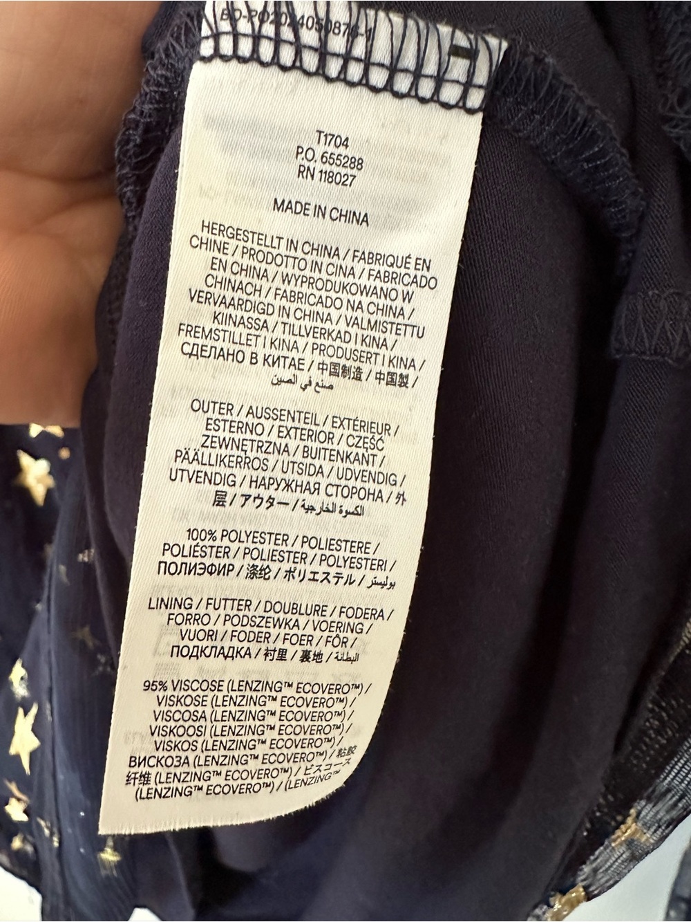 Boden Navy Gold Star Mesh Blouse Sheer Sleeve Ruffle Neck Top US Size 8 - Picture 5 of 8